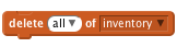     delete (all v) of [inventory v]